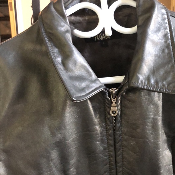 Pegabo leather pewter women’s jacket fits medium - Picture 2 of 9